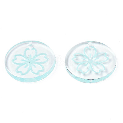 Transparent Resin Pendants RESI-N030-004B-1