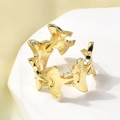 Brass Cuff Rings for Women RJEW-H262-06C-G-1