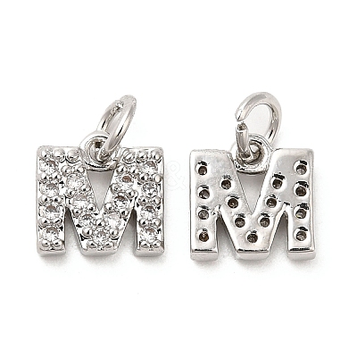 Brass Micro Pave Grade AAA Cubic Zirconia Charms LS-ZIRC-P067-11P-M-NR-1