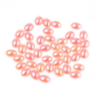 ABS Plastic Imitation Pearl Cabochons SACR-R755-8x6mm-Z17-1