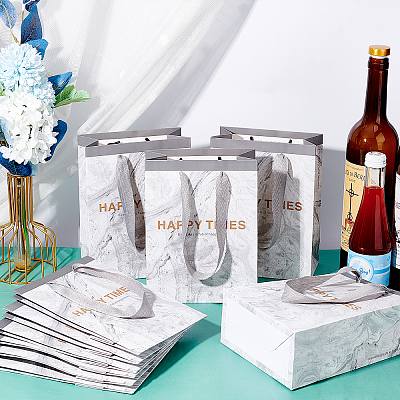 10Pcs Marble Pattern Paper Gift Bags ABAG-NB0001-48-1