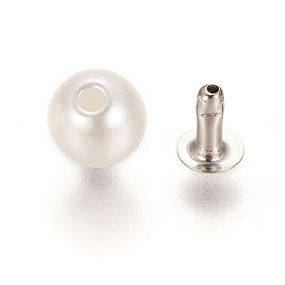 ABS Plastic Imitation Pearl Rivet Studs X-KY-L076-A-01-1