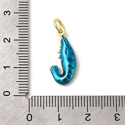 Brass Enamel Sea Animals Pendants KK-I378-14G-A-1