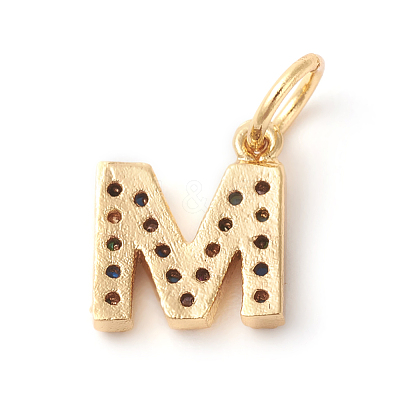 Brass Micro Pave Colorful Cubic Zirconia Charms X-ZIRC-F092-01-M-1