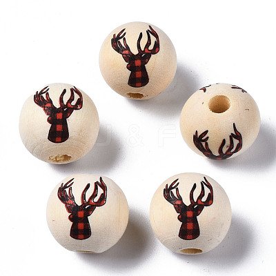 Unfinished Natural Wood European Beads WOOD-S057-033-1