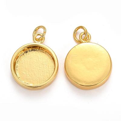 Brass Pendant Cabochon Settings KK-P146-06G-1