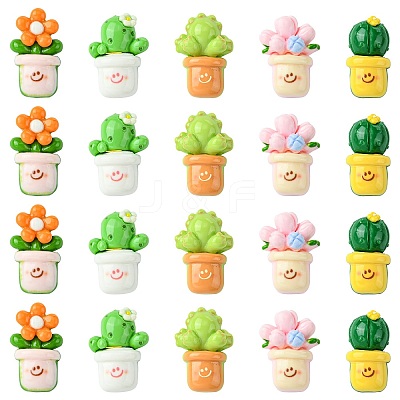 50Pcs 5 Styles Opaque Resin Decoden Cabochons RESI-CJ0003-88-1