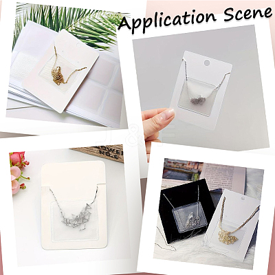 15Pcs Plastic Necklace Chain Adhesive Pouch for Necklace Display Cards AJEW-SC0003-43-1