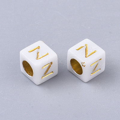 Plated Acrylic Beads MACR-S299-052B-1