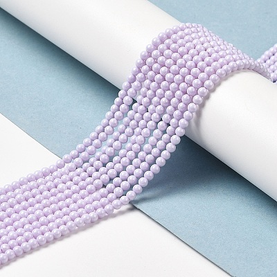 Cubic Zirconia Imitation Pearl Bead Strands ZIRC-P109-03A-03-1