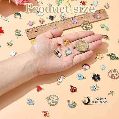 30Pcs 30 Styles Alloy Enamel Pendants ENAM-YW0003-99-1