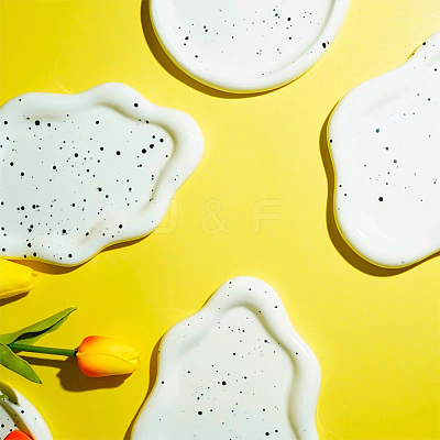 Cloud Shape Porcelain Tray AJEW-WH0326-62-1