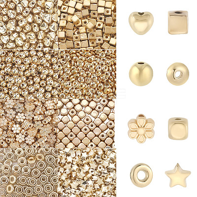1800Pcs 8 Styles CCB Plastic Beads CCB-SC0001-16-1