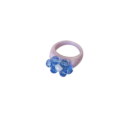Retro Lovely Resin and Quartz Crystal Finger Rings FS-WG43D53-03-1