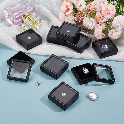 Square Plastic Loose Diamond Display Boxes CON-WH0092-61B-01-1