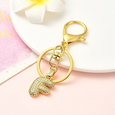 Brass Micro Pave Cubic Zirconia Keychain KEYC-YW00089-06-1