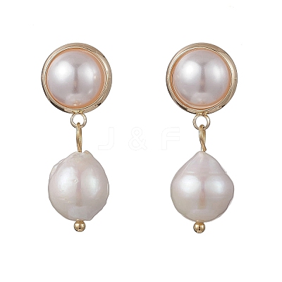 Brass Dangle Stud Earrings EJEW-JE06886-1