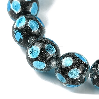 Handmade Silver Sand Lampwork Beads Strands LAMP-A003-01A-1