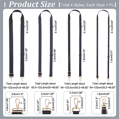 4Pcs 4 Style Canvas Adjustable Bag Straps FIND-WR0009-22-1