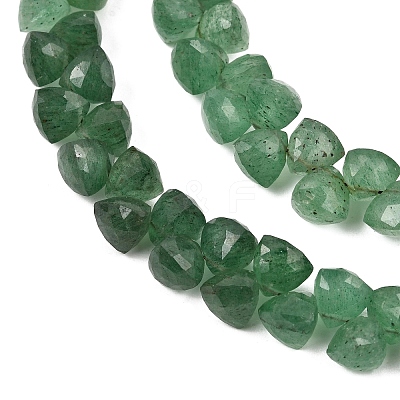 Top Drilled Faceted Triangle Natural Green Strawberry Quartz Beads Strands GG-NH0010-D01-01-1