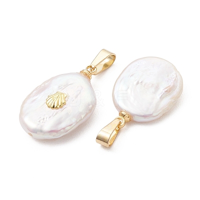 Natural Baroque Keshi Pearl Pendants PALLOY-JF05472-1
