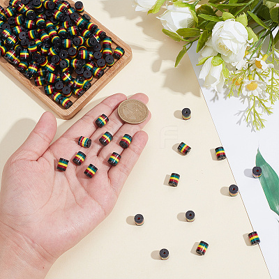 Opaque Resin Stripe Beads RESI-HY0001-31C-1