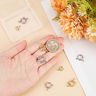 8Pcs 4 Styles 304 Stainless Steel Spring Ring Clasps STAS-GO0001-17-1
