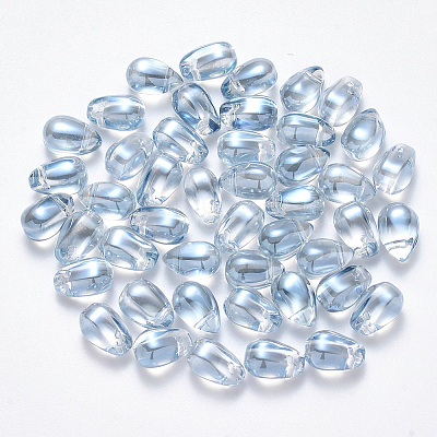 Transparent Spray Painted Glass Charms LS-GLAA-R211-03-D04-1