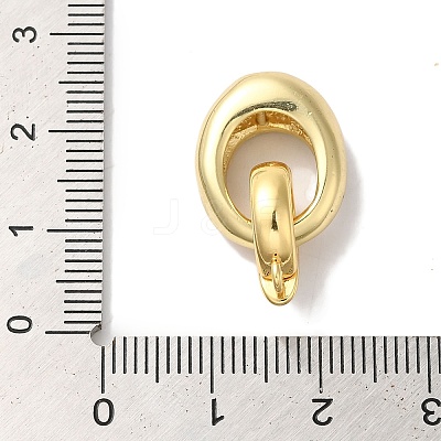 Oval Rack Plating Brass Fold Over Clasps KK-A225-03B-G-1