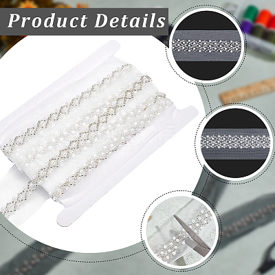 4Yards Polyester Lace Ribbon SRIB-GF0001-73A-02-1