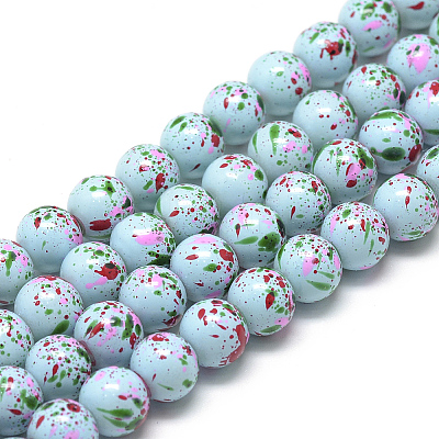 Baking Paint Glass Beads Strands DGLA-S115-8mm-S43-1