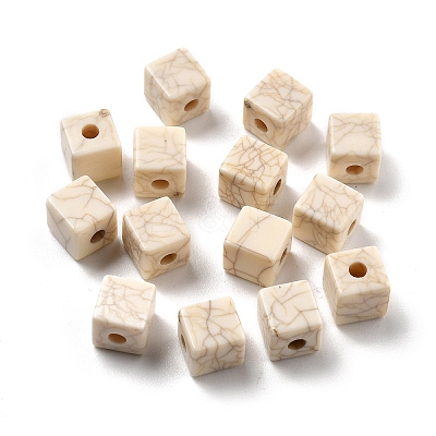 Crackle Opaque Acrylic Beads OACR-Z026-01B-1