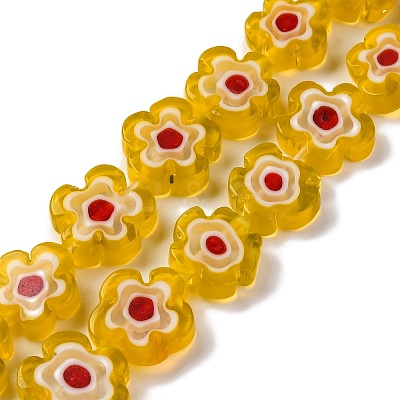 Handmade Millefiori Lampwork Beads Strands LAMP-G164-03F-1