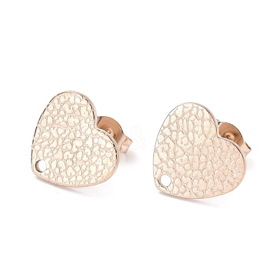 Ion Plating(IP) 304 Stainless Steel Stud Earring Findings STAS-I183-08B-RG-1