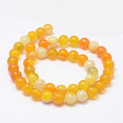 Natural Striped Agate/Banded Agate Bead Strands G-K155-A-8mm-06-1