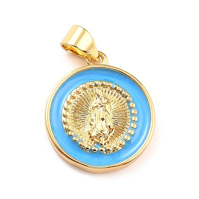 Brass Enamel Pendants KK-P209-02G-08-RS-1