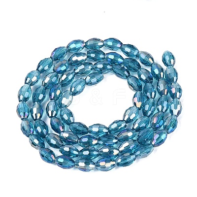Electroplate Transparent Glass Beads Strands GL-N002-01A-A12-1