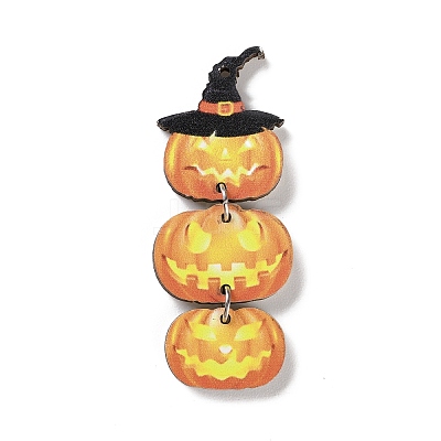 Halloween Theme Wood Big Pendants WOOD-Z004-09B-1