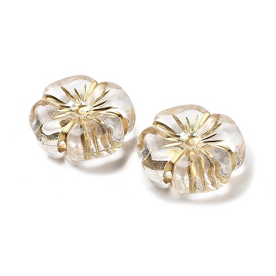 Metal Enlaced Transparent Acrylic Beads MACR-M045-03-1