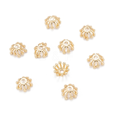 Brass Multi-Petal Bead Caps X-KK-K251-06G-1