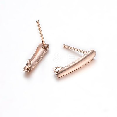 Ion Plating(IP) 304 Stainless Steel Stud Earring Findings STAS-H467-05RG-1