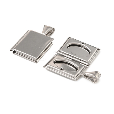 316 Stainless Steel Locket Pendants STAS-K321-02P-1