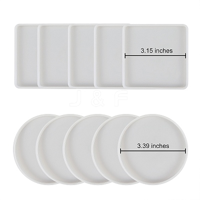 10Pcs 2 Style Coaster Silicone Molds DIY-SZ0002-73-1