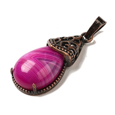 Natural Violet Banded Agate(Dyed & Heated) Pendants G-H065-01R-13-1