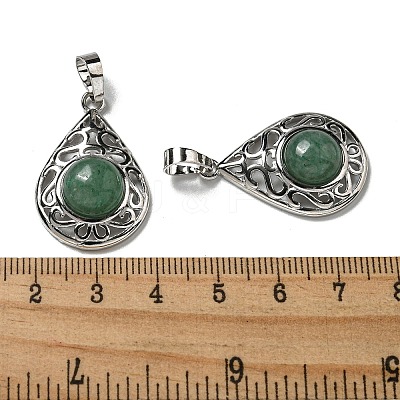 Natural Green Aventurine Pendants G-Q158-05P-22-1