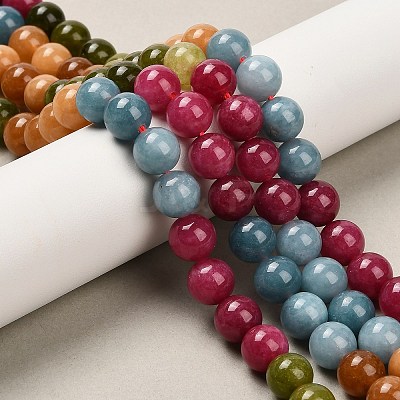 Natural White Jade Beads Strands G-Z097-A01-8mm-C-1