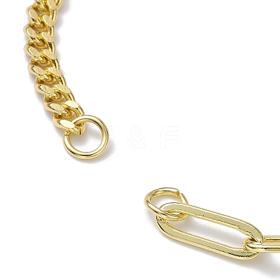 Brass Curb & Paperclip Chains Bracelet Making BJEW-JB10030-01-1