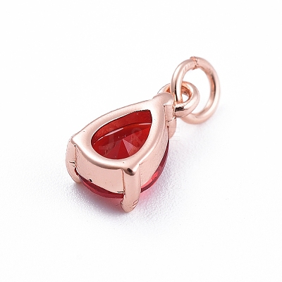 Brass Micro Pave Cubic Zirconia Pendants ZIRC-E164-64RG-1