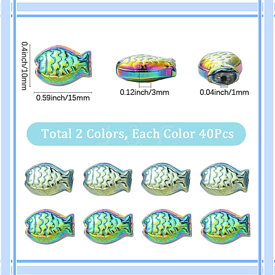 80Pcs 2 Colors Electroplate Glass Beads EGLA-SC0001-54A-1