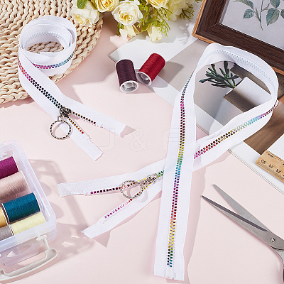 4Pcs #5 Nylon Coil Zippers Rainbow Zipper Tape SENE-CY0001-13A-02-1